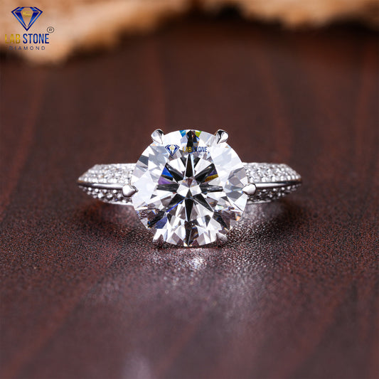 3.54 TDW Round Cut Women’s Diamond Engagement Ring