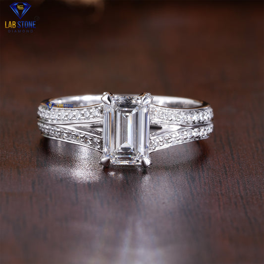 1.46 TDW Emerald & Round Cut Women’s Diamond Ring