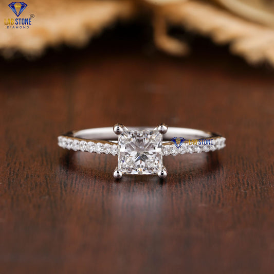 1.21 TDW Princess & Round Cut Women’s Engagement Diamond Ring