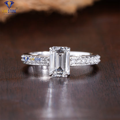 1.39 TDW Round & Emerald Cut Women’s Diamond Engagement Ring