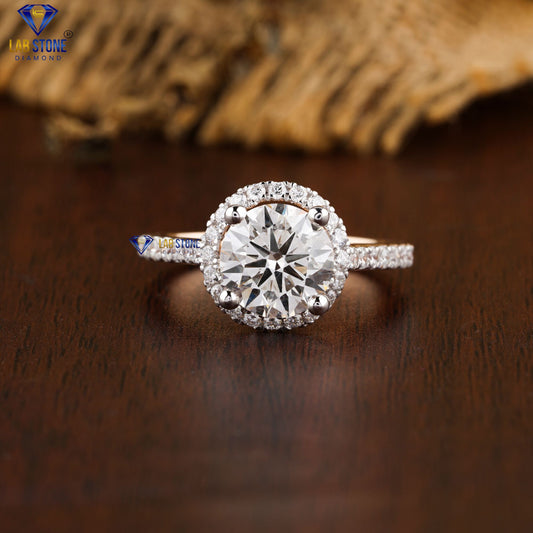 2.71 TDW Round Cut Women’s Halo Diamond Ring