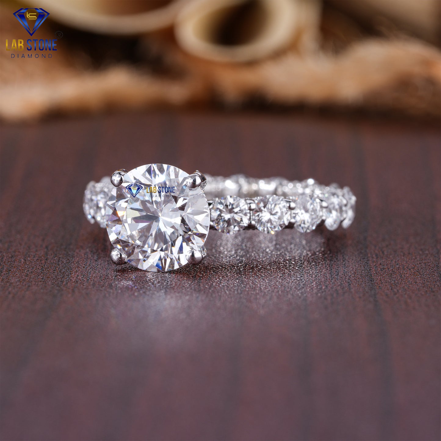 4.519 Carat Round Cut Diamond Engagement Ring
