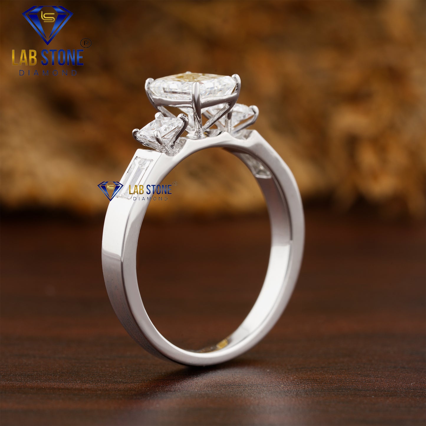 1.50 TDW Radiant, Princess and Baguette Cut Women’s Diamond Ring