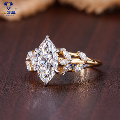 1.82 TDW Marquise Cut Women’s Engagement Diamond Ring