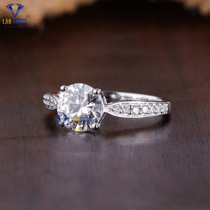 1.50 TDW Round Cut Diamond Women’s Engagement Ring