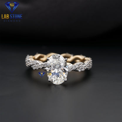 1.97 TCW Oval & Round Cut Women’s Engagement Diamond Ring