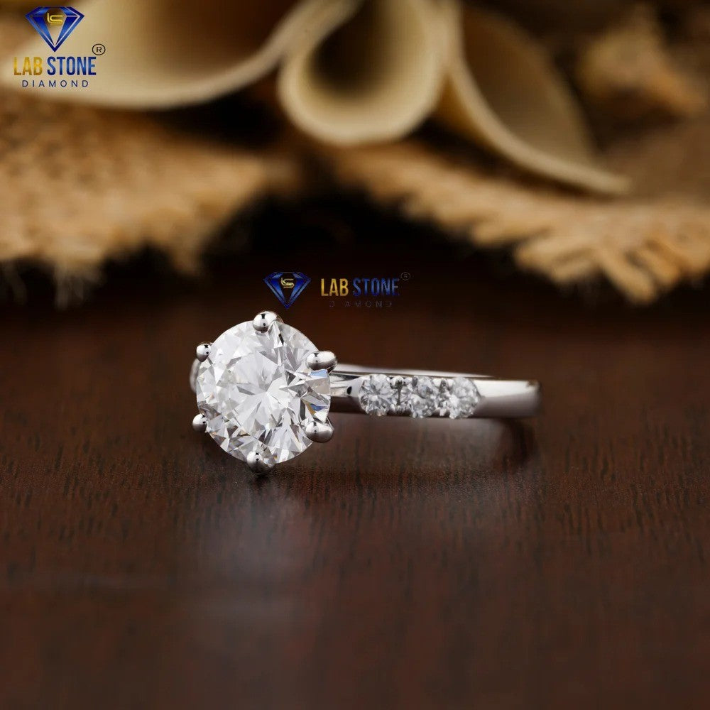 2.34 TDW Round Cut Women’s Engagement Diamond Ring