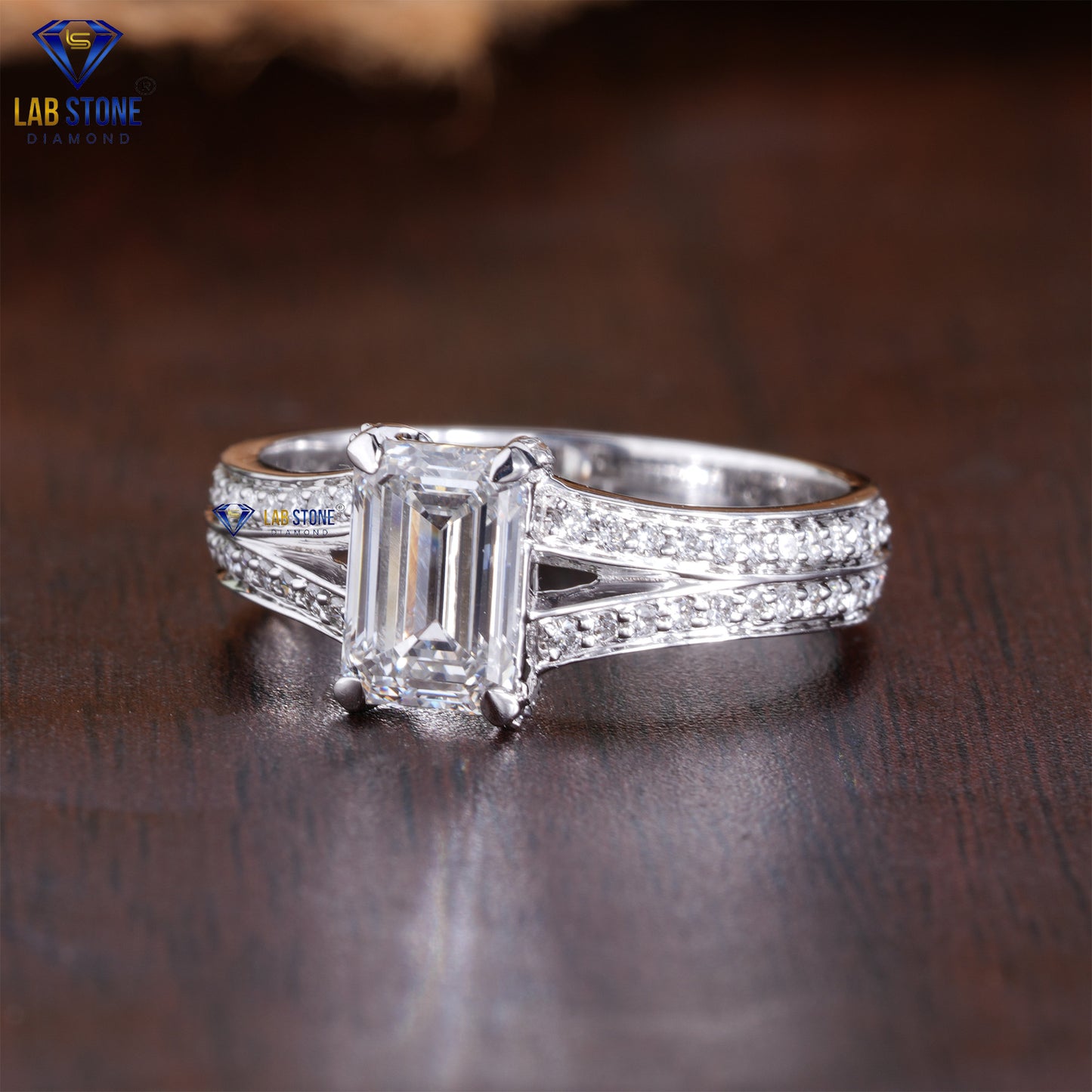 1.46 TDW Emerald & Round Cut Women’s Diamond Ring