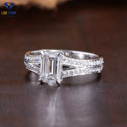 1.46 TDW Emerald & Round Cut Women’s Diamond Ring