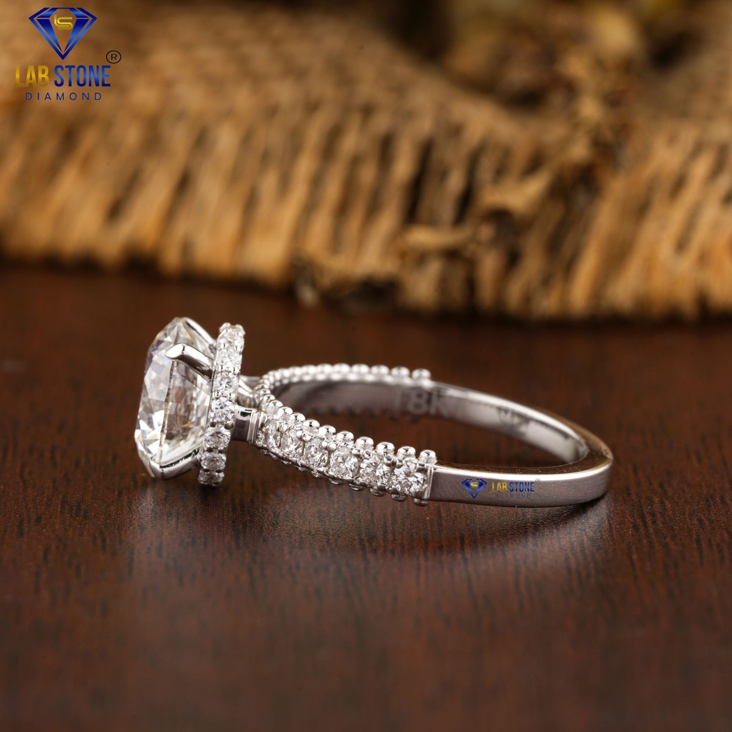 0.93 TDW Round Cut Hidden Halo Diamond Ring for Women