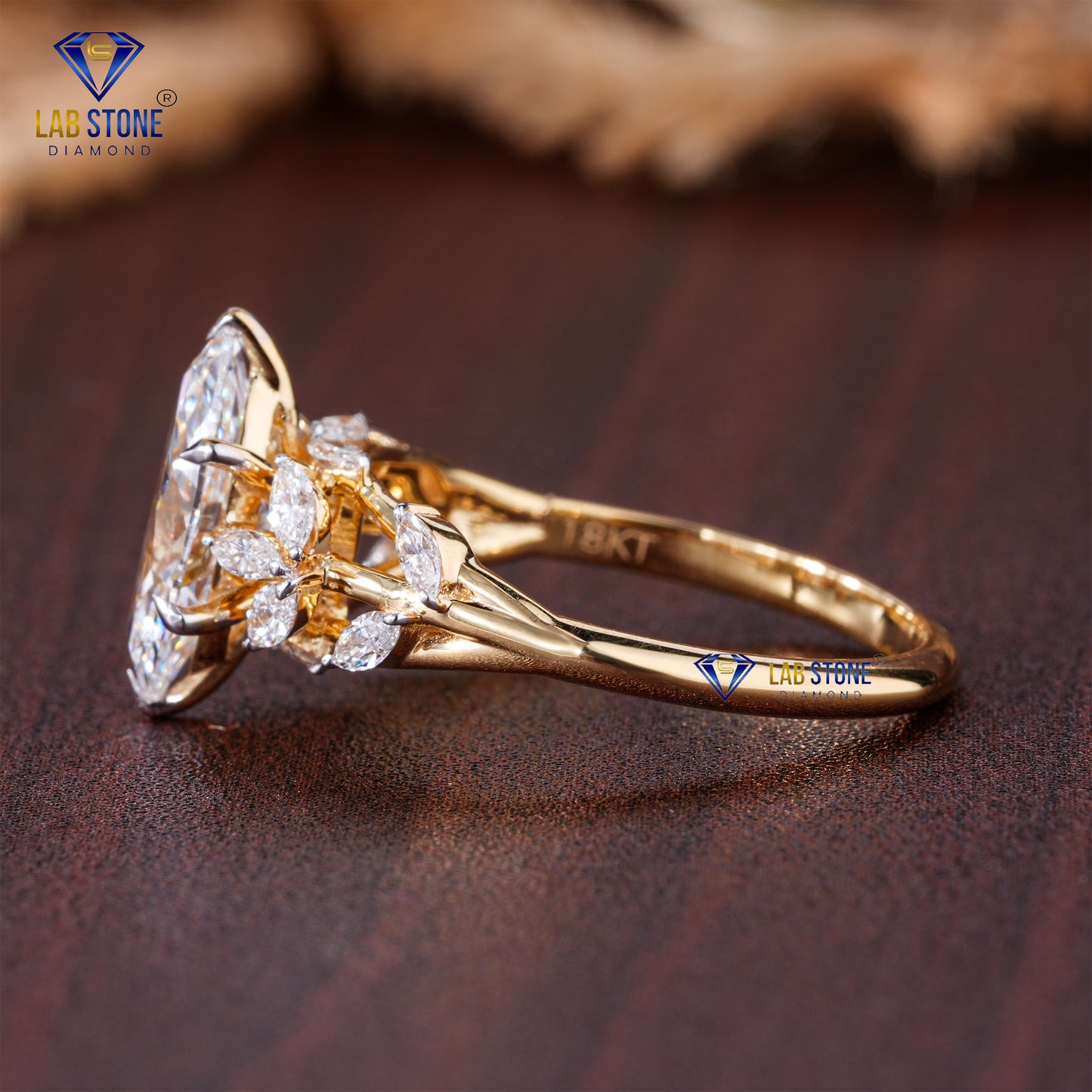 1.82 TDW Marquise Cut Women’s Engagement Diamond Ring