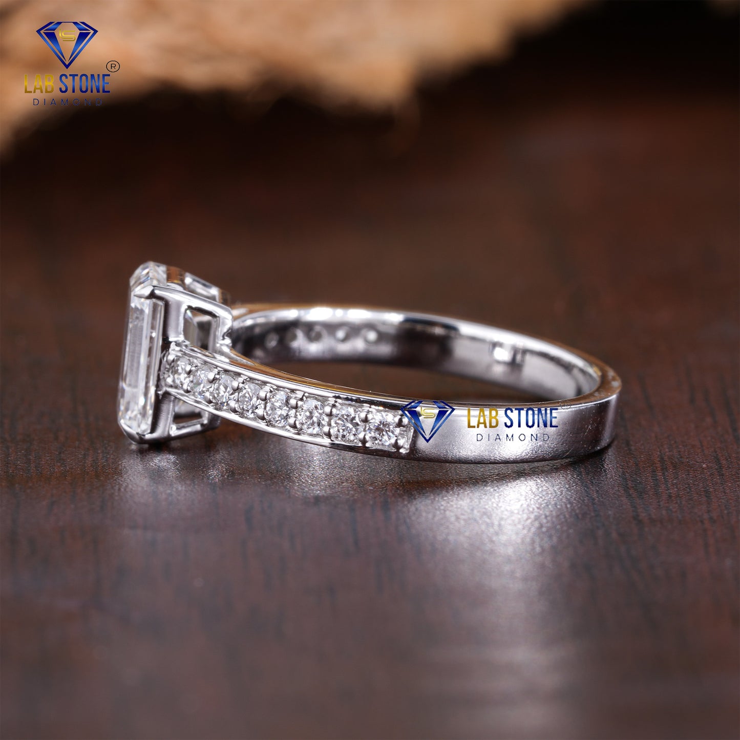 1.39 TDW Round & Emerald Cut Women’s Diamond Engagement Ring