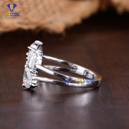 0.80 TDW Pear Cut Women’s Elegant Diamond Engagement Ring