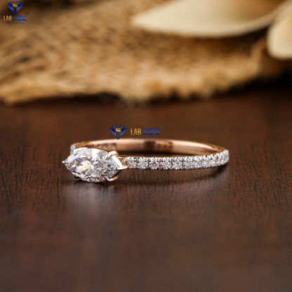 0.72 TDW Marquise & Round Cut Women’s Engagement Diamond Ring