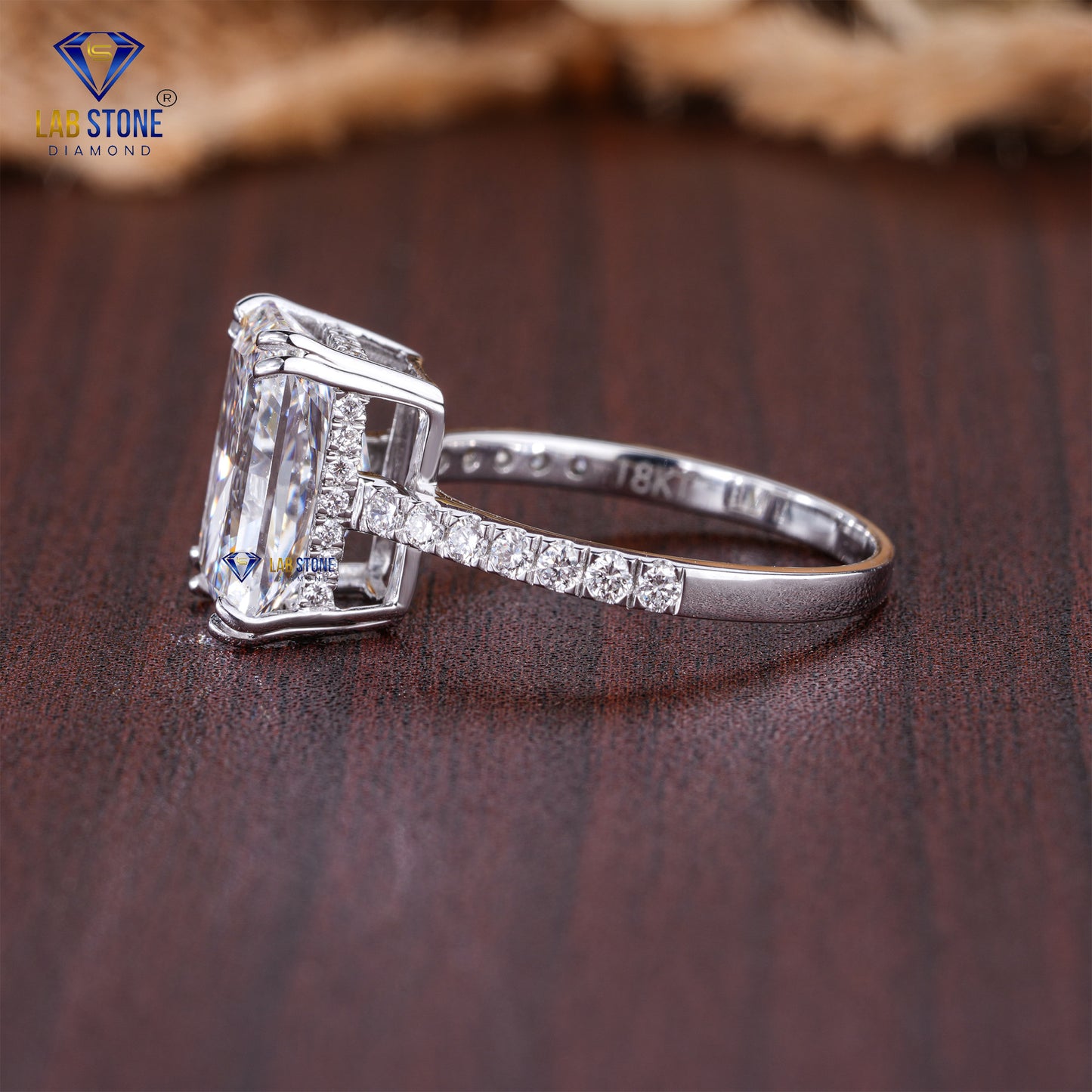 4.30 TDW Radiant Cut Women's Diamond Hidden Halo Ring