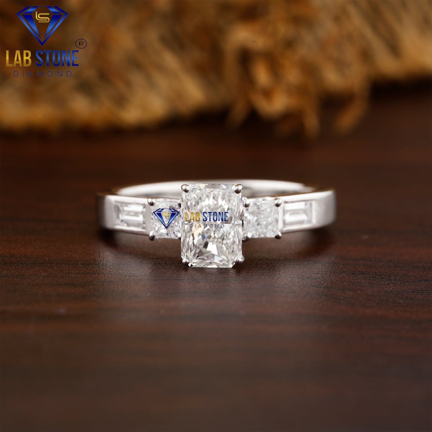 1.50 TDW Radiant, Princess and Baguette Cut Women’s Diamond Ring