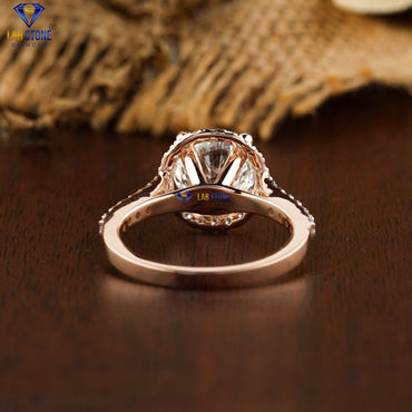 2.71 TDW Round Cut Women’s Halo Diamond Ring
