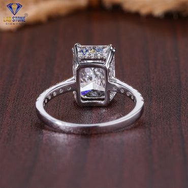 4.30 TDW Radiant Cut Women's Diamond Hidden Halo Ring