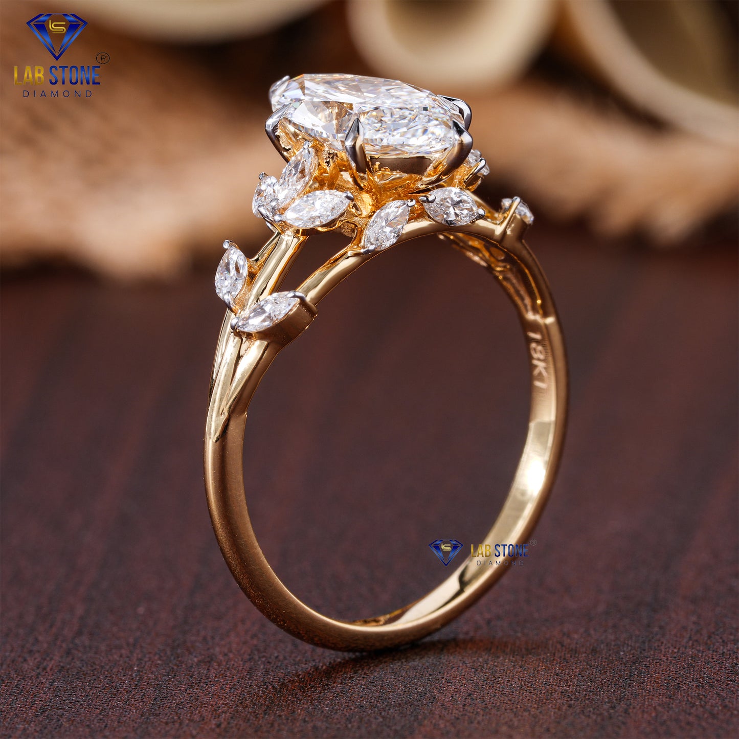 1.82 TDW Marquise Cut Women’s Engagement Diamond Ring