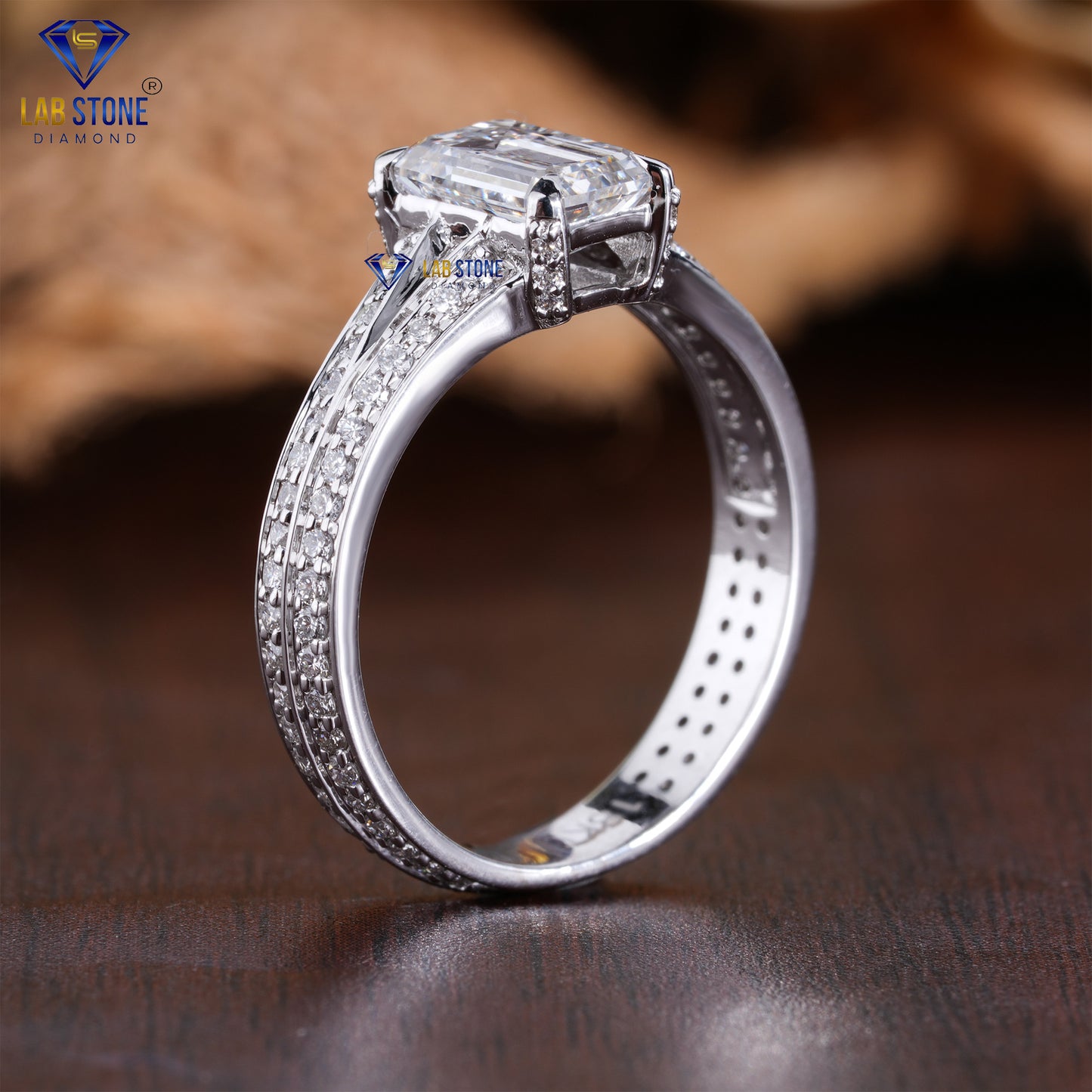 1.46 TDW Emerald & Round Cut Women’s Diamond Ring