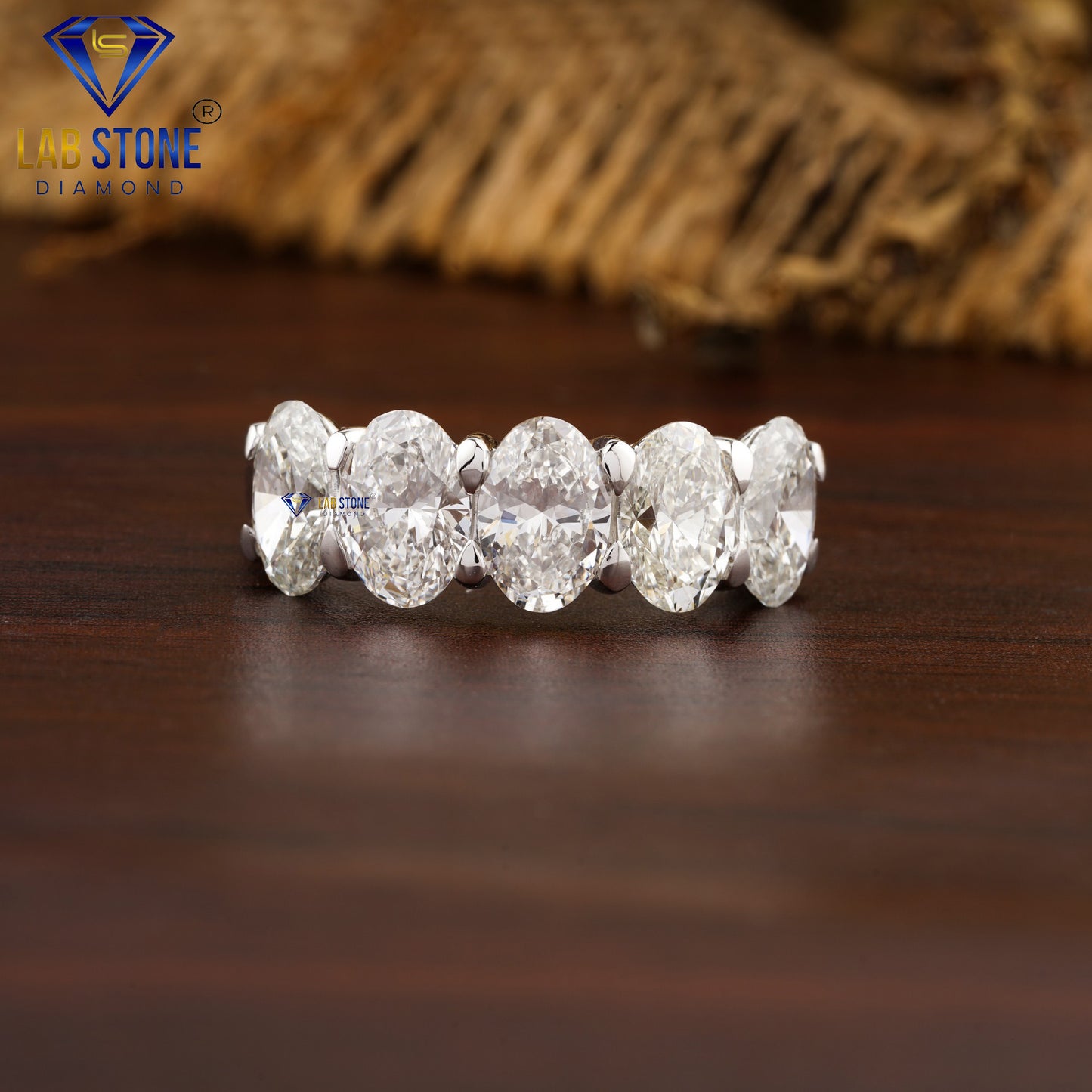 5.10 TDW Oval Cut Diamond Eternity Band