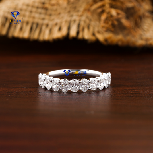 1.65 TDW Oval Cut Women’s Diamond Half Eternity Band