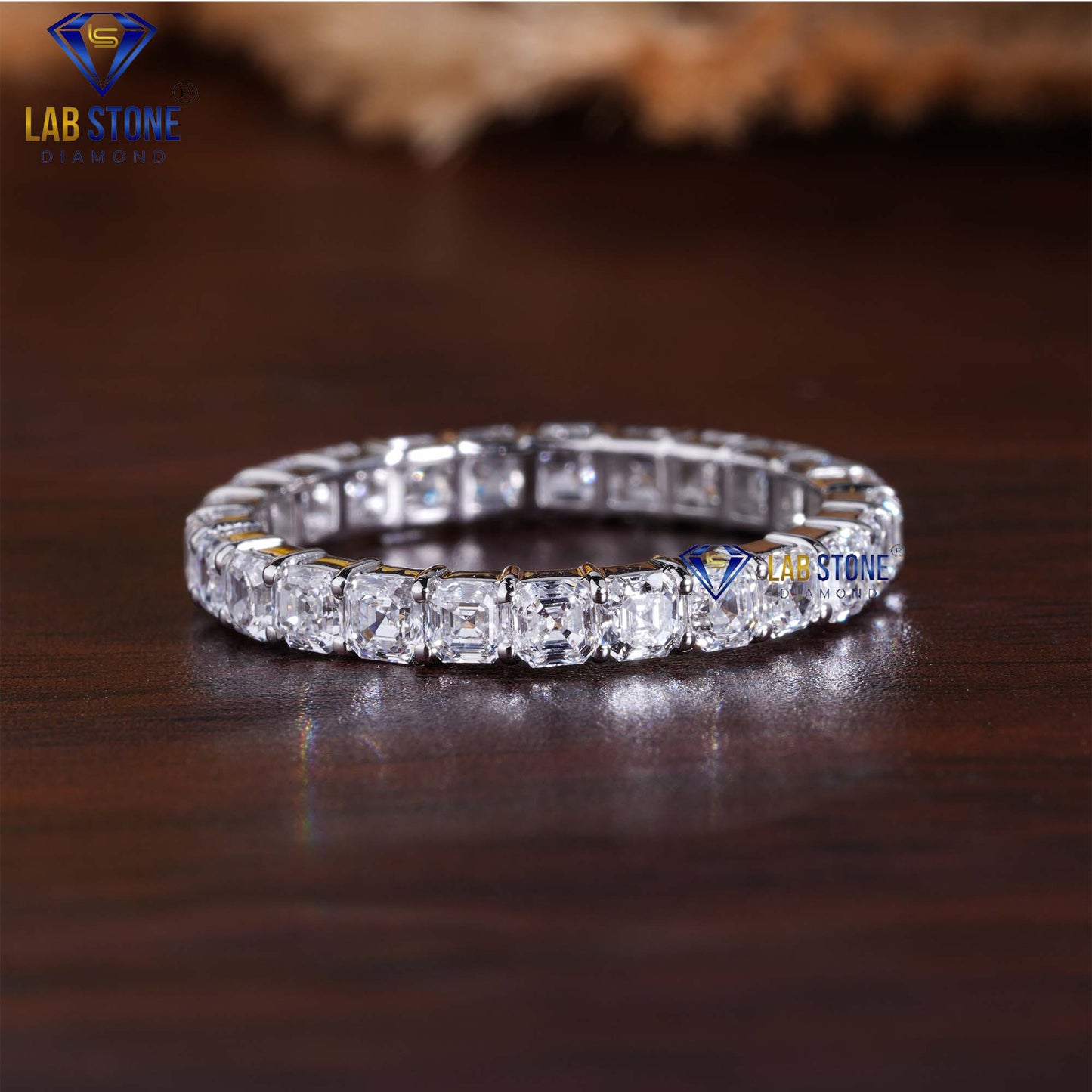 2.02 TDW Asscher Cut Eternity Diamond Band
