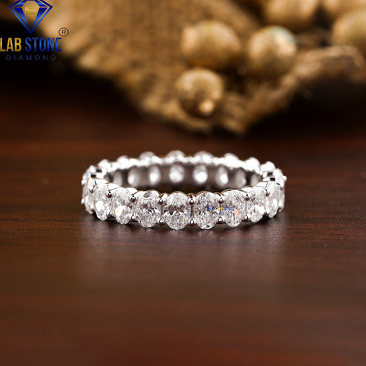 2.62 TDW Oval Cut Diamond Full Eternity Band