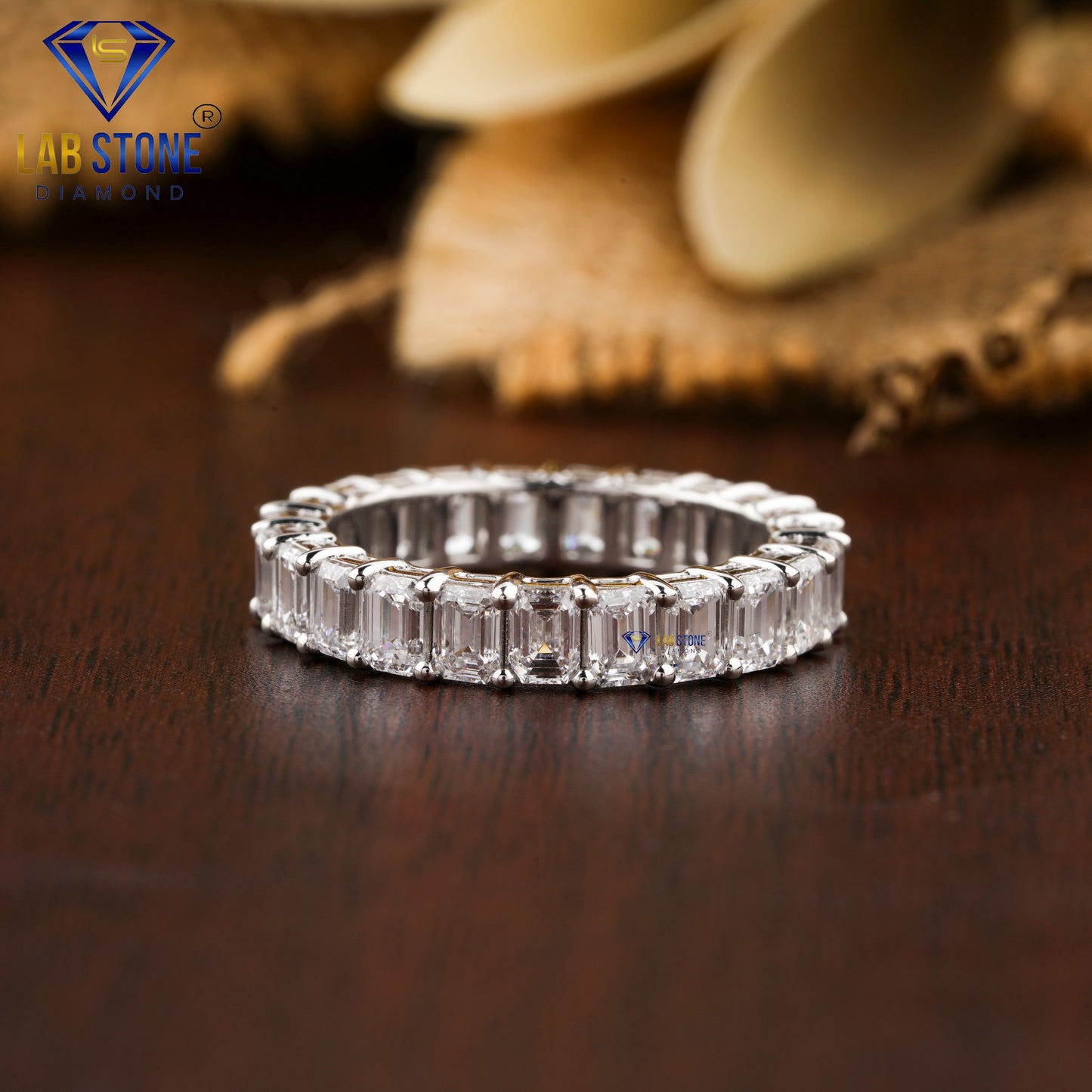 3.24 TDW Emerald Cut Diamond Women's Eternity Band
