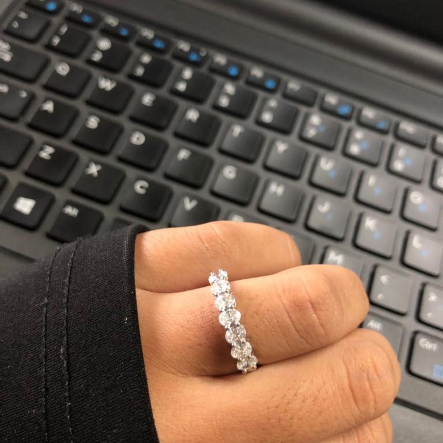 1.10 TDW Oval Cut Diamond Women’s Half Eternity Band