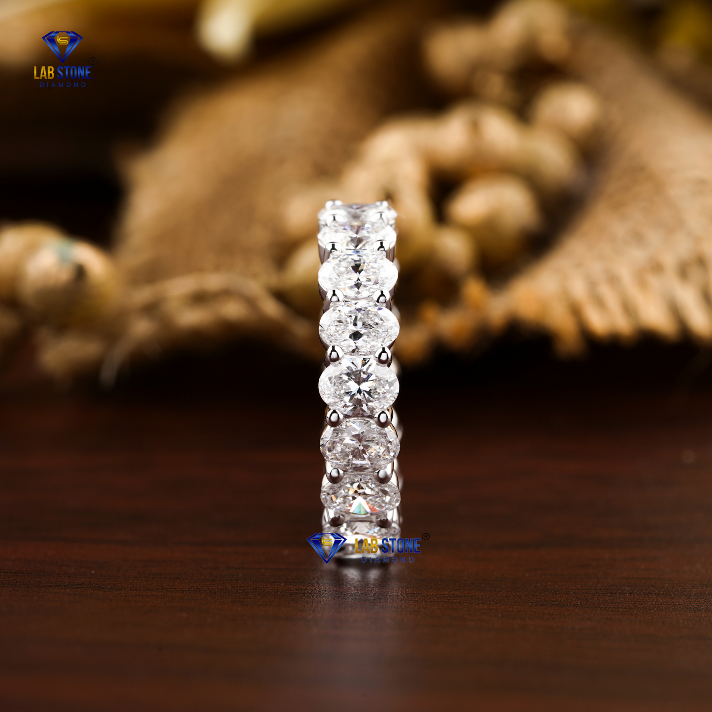 4.32 TDW Oval Cut Women's Diamond Eternity Band