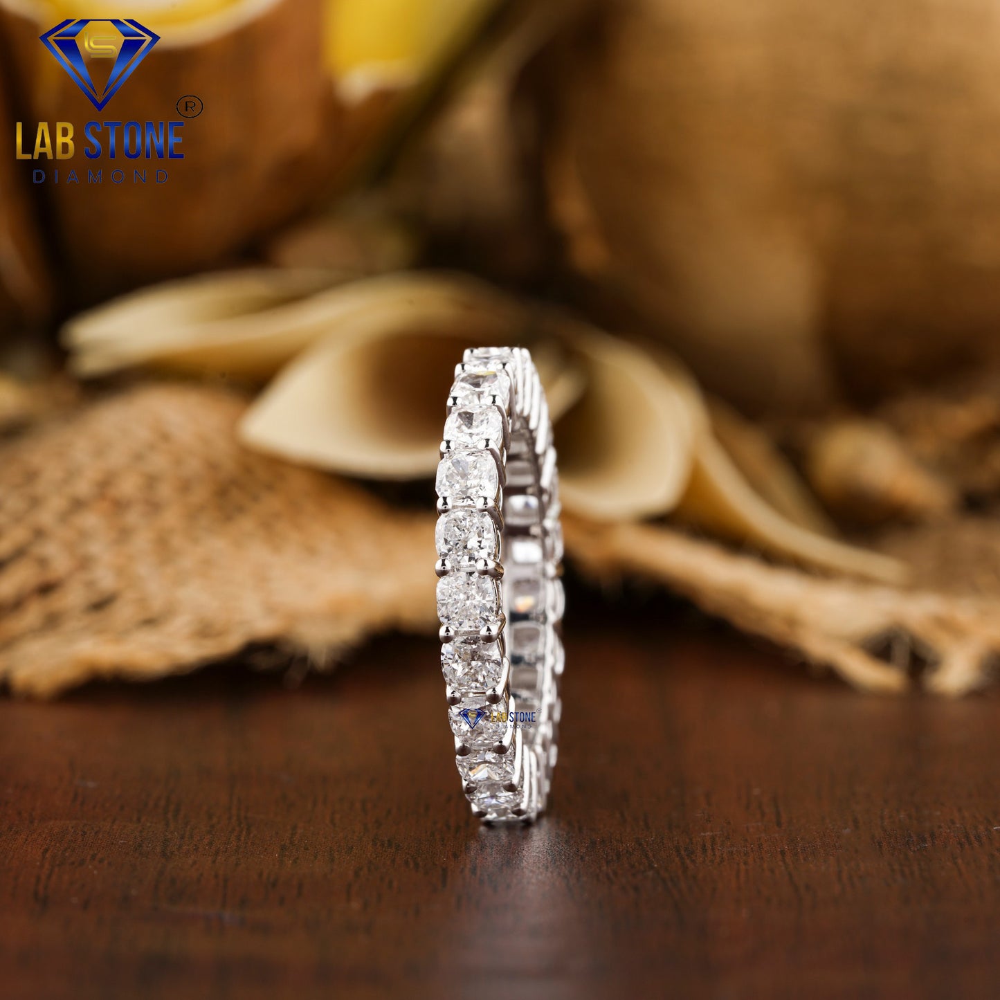 3.45 TDW Cushion Cut Women’s Diamond Eternity Band