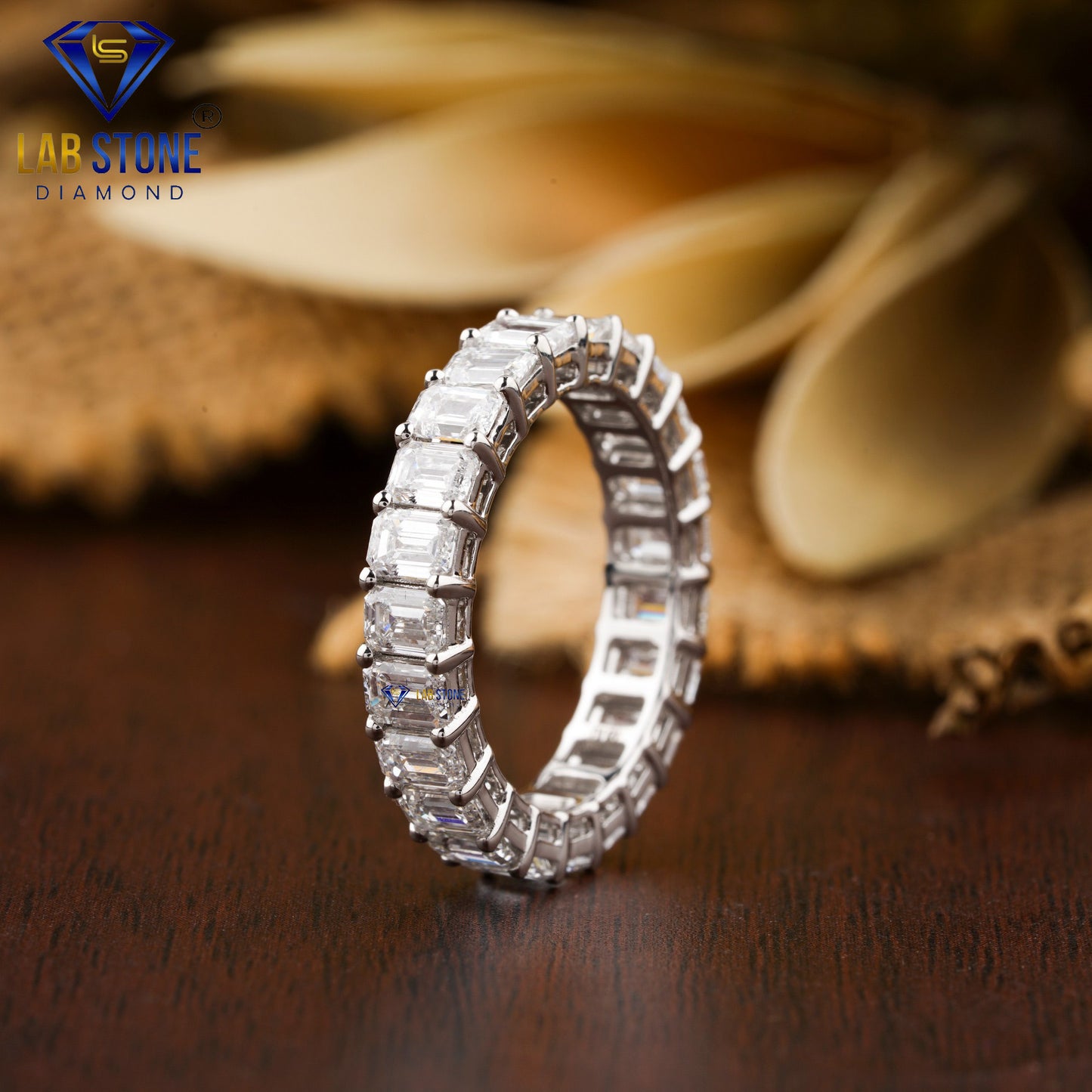 3.24 TDW Emerald Cut Diamond Women's Eternity Band