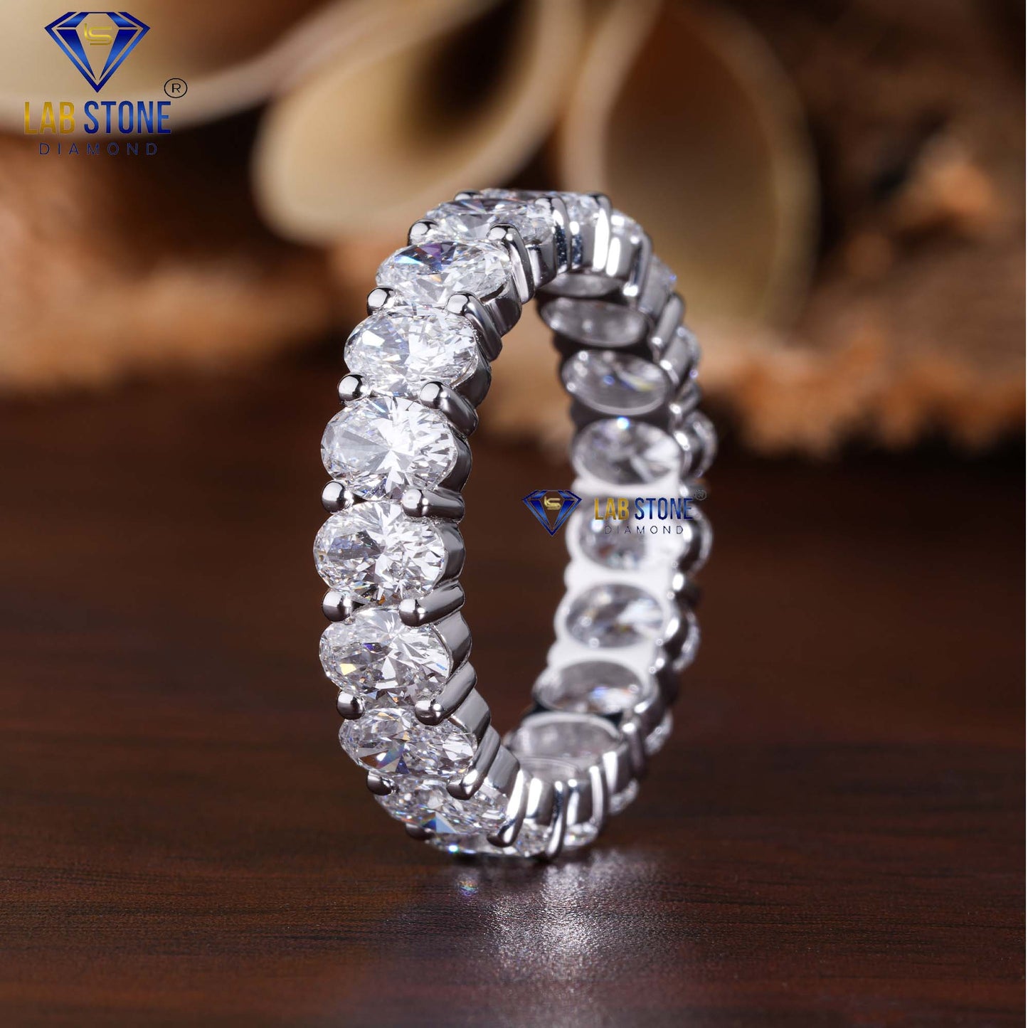 3.97 TDW Oval Cut Eternity Diamond Band