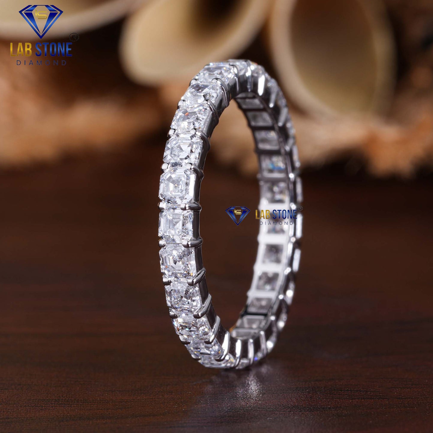 2.02 TDW Asscher Cut Eternity Diamond Band