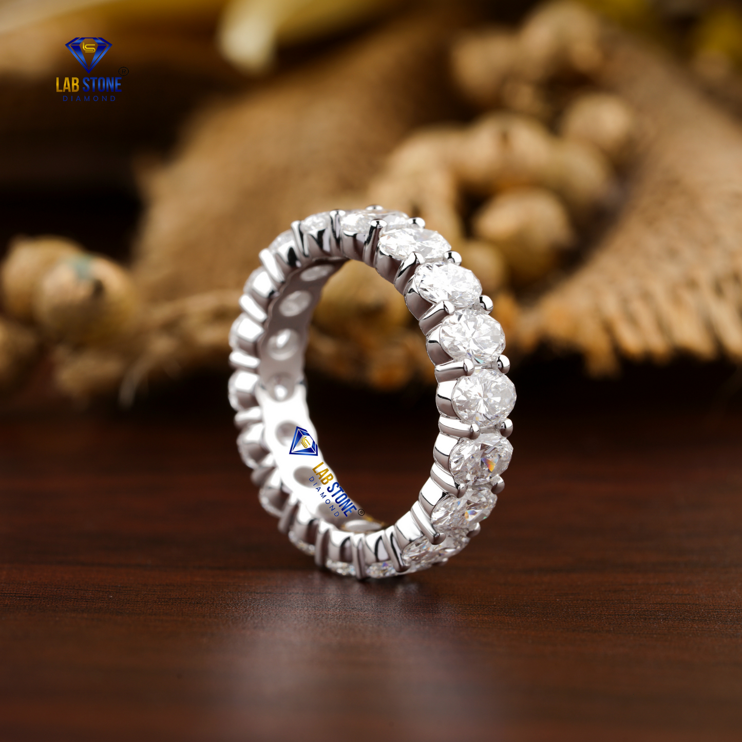 4.32 TDW Oval Cut Women's Diamond Eternity Band