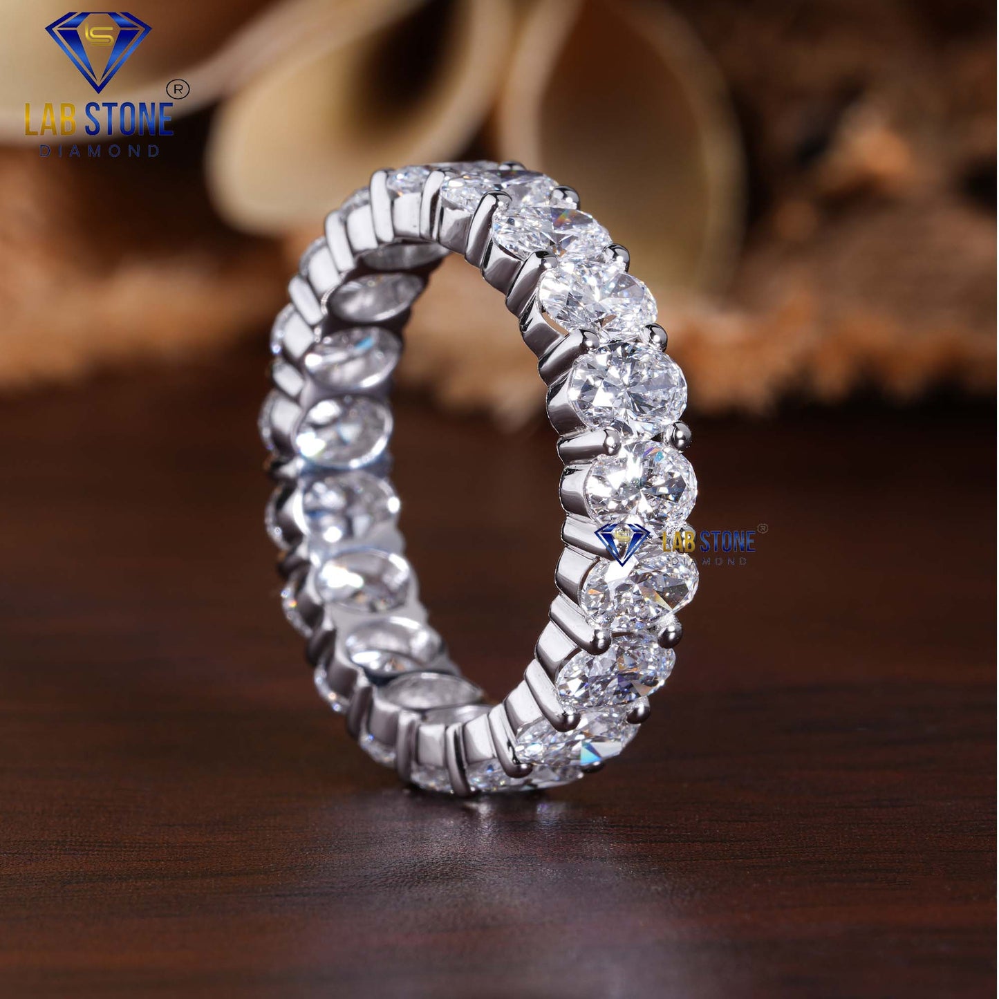 3.97 TDW Oval Cut Eternity Diamond Band