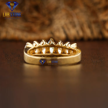 1.40 TDW F. Blue Marquise Cut Diamond Eternity Band