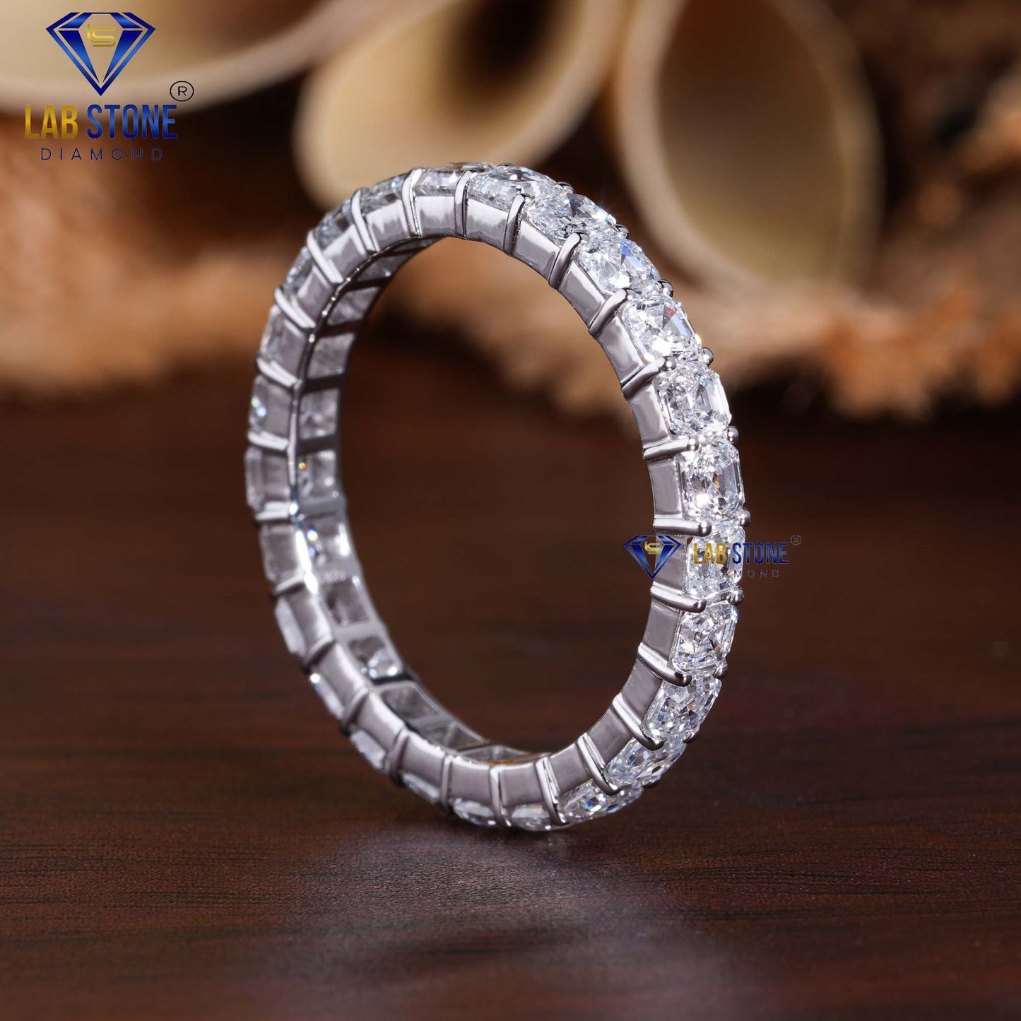 2.02 TDW Asscher Cut Eternity Diamond Band