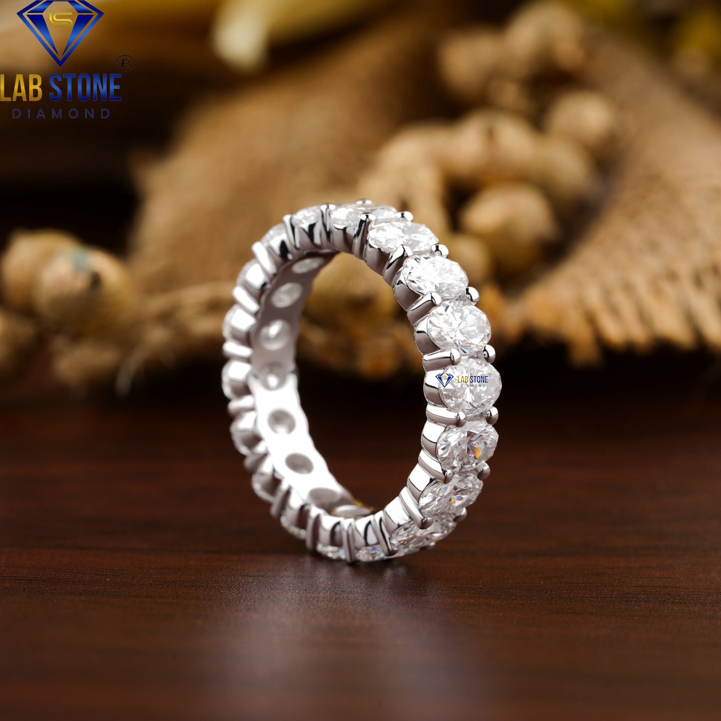 3.60 TDW Oval Cut Women's Diamond Eternity Band