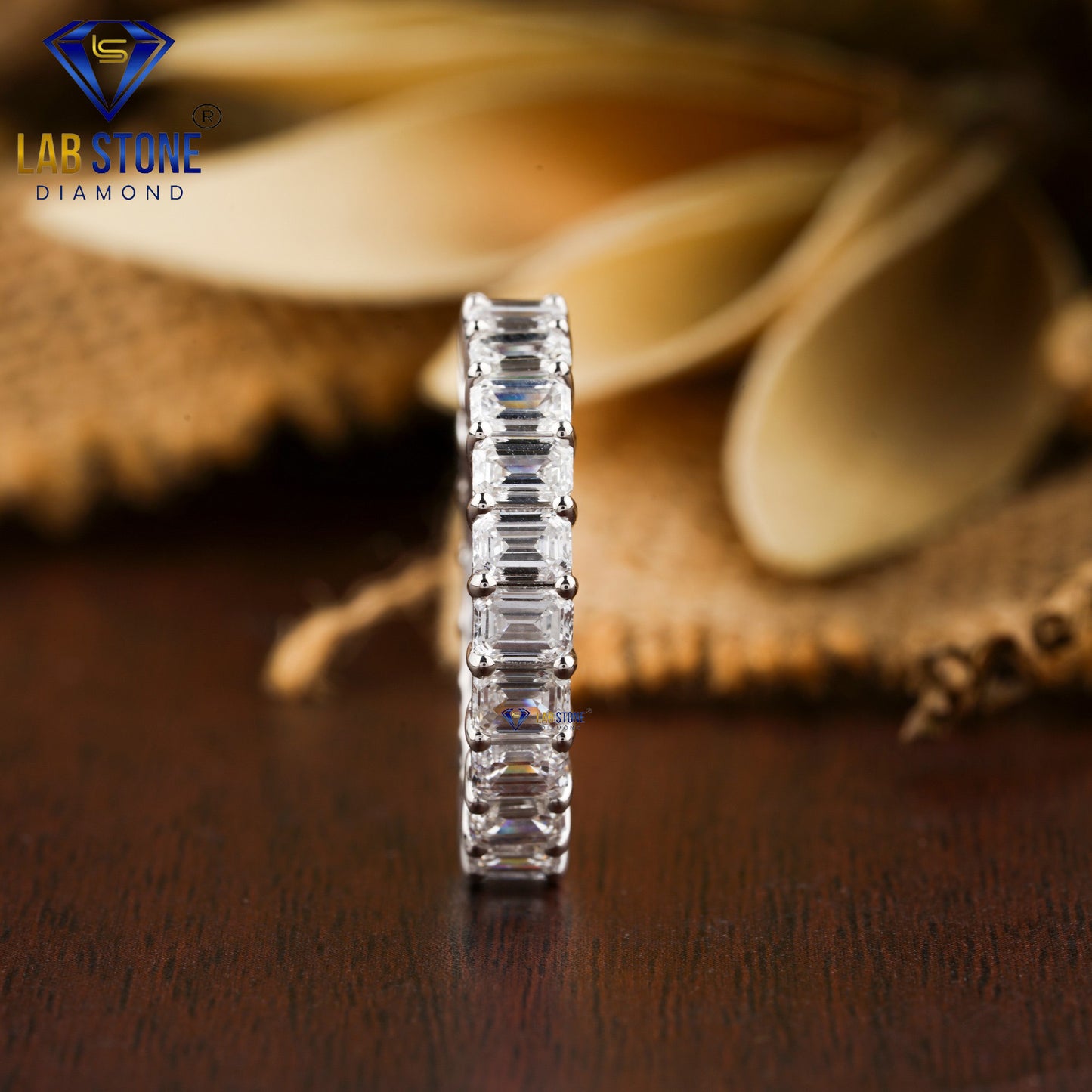 3.24 TDW Emerald Cut Diamond Women's Eternity Band