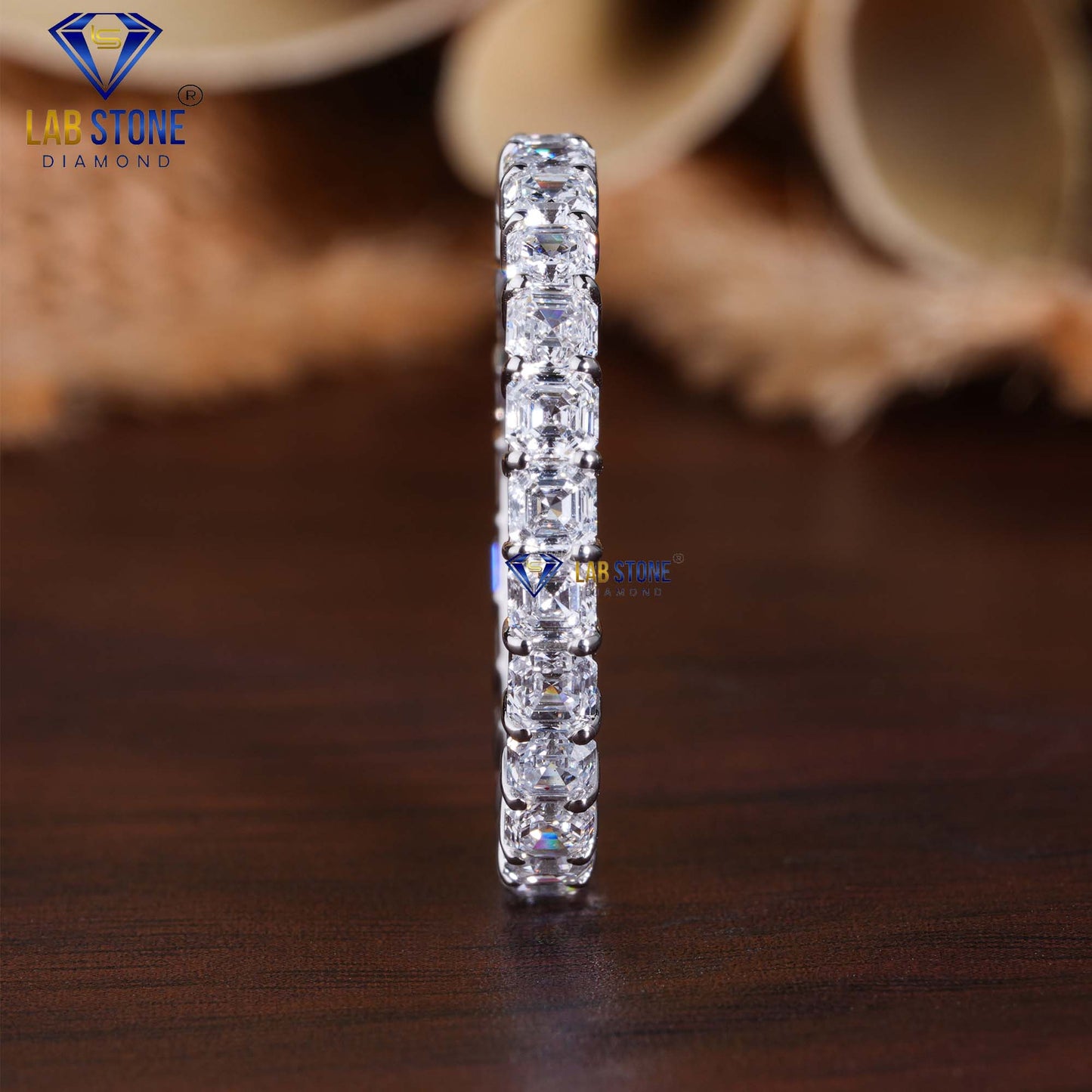 2.02 TDW Asscher Cut Eternity Diamond Band