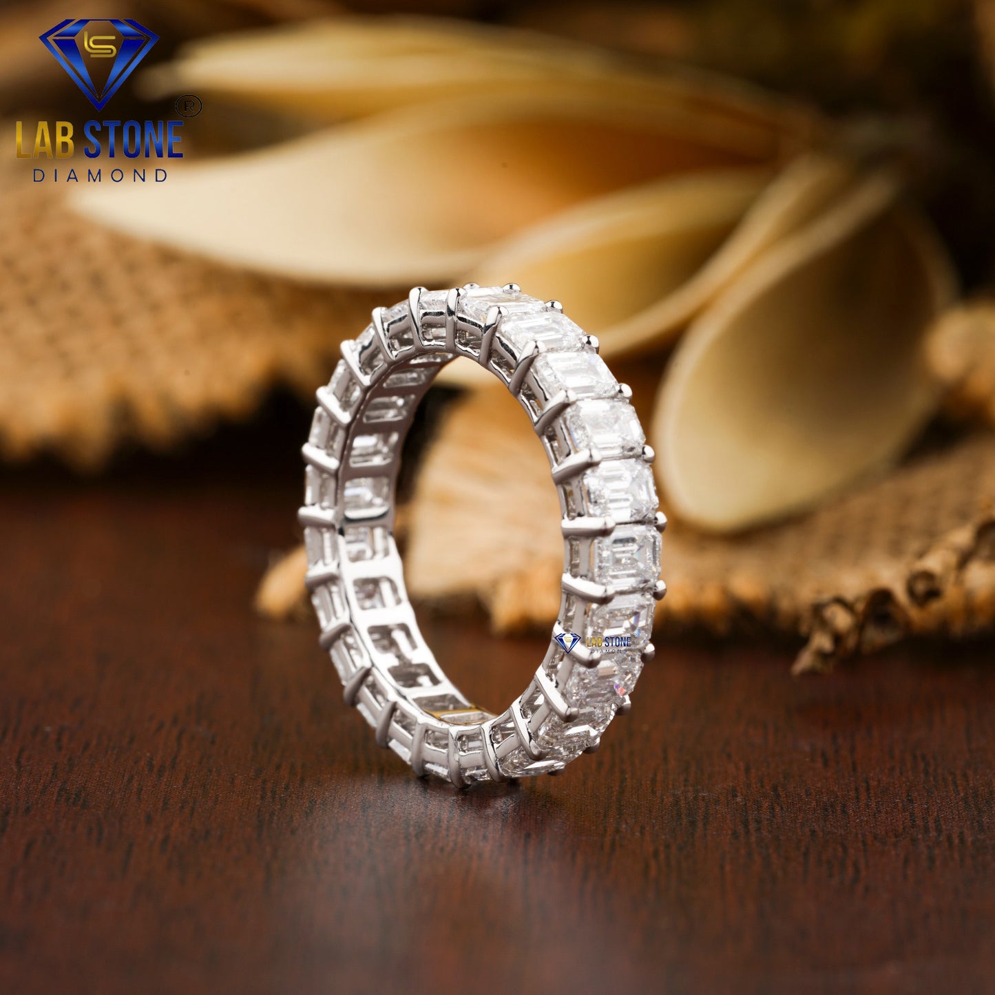 3.24 TDW Emerald Cut Diamond Women's Eternity Band