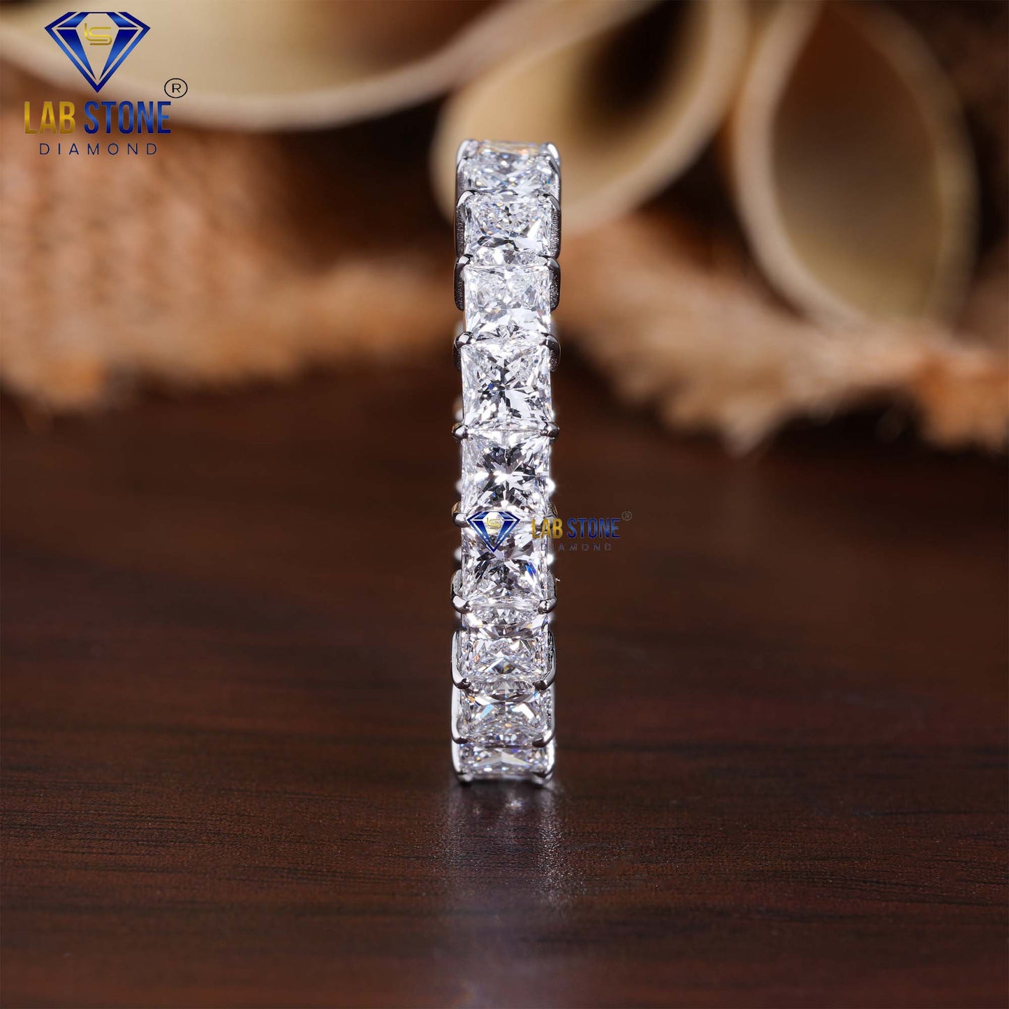 3.74 TDW Princess Cut Eternity Diamond Band