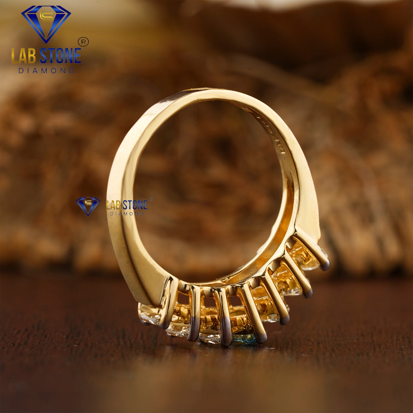 1.40 TDW F. Blue Marquise Cut Diamond Eternity Band