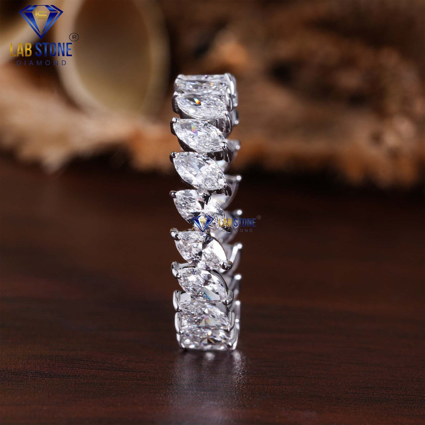 1.84 TDW Marquise Cut Eternity Diamond Band