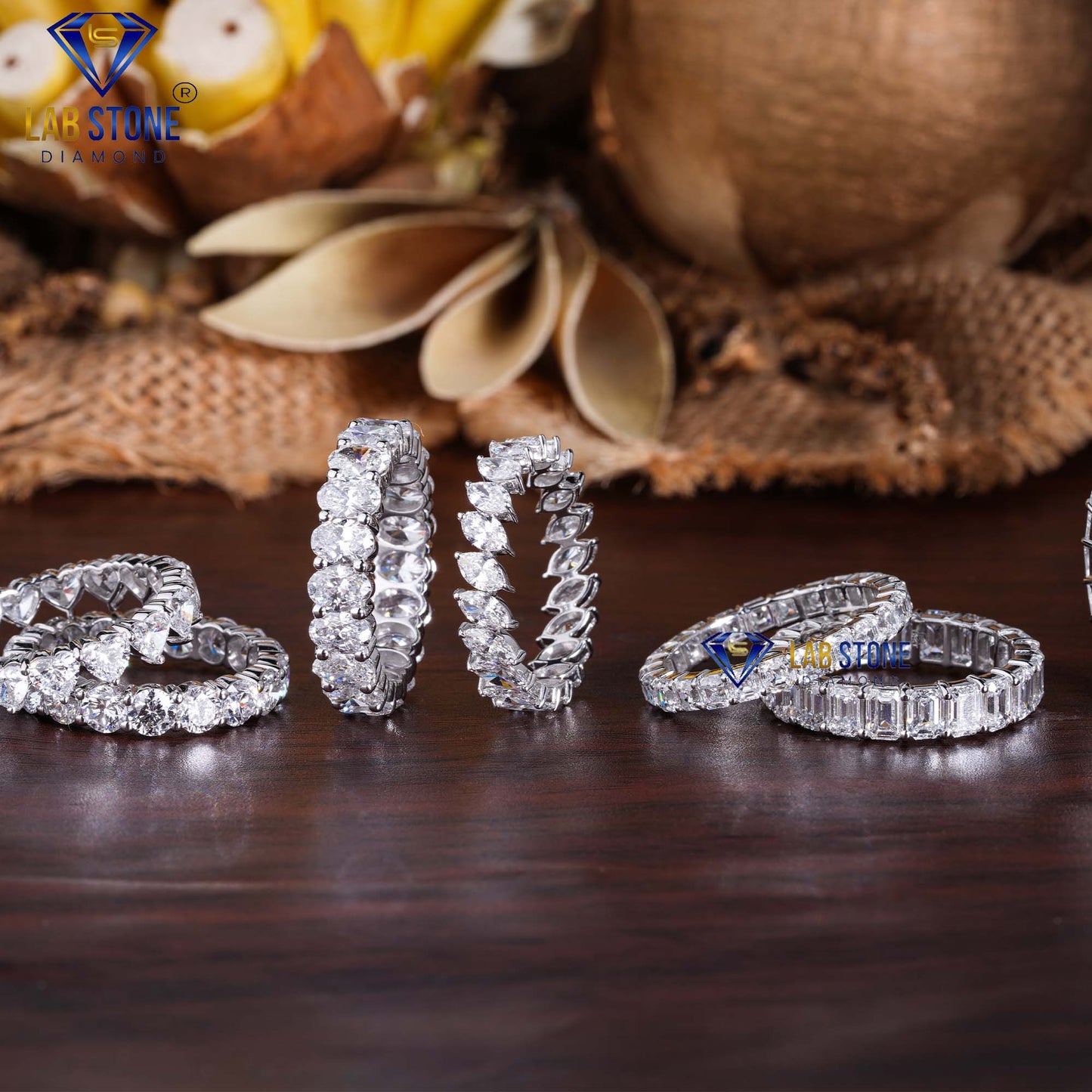 3.74 TDW Emerald Cut Eternity Diamond Band