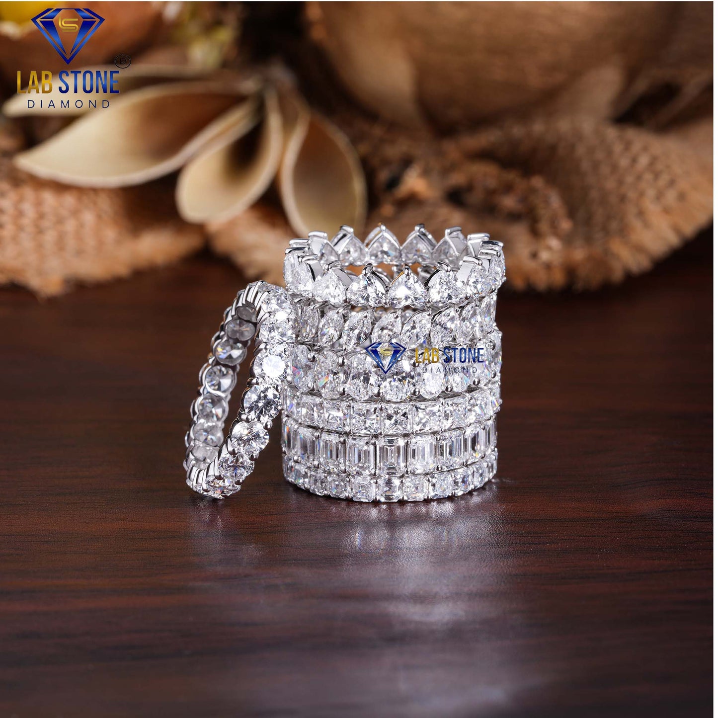 3.74 TDW Princess Cut Eternity Diamond Band