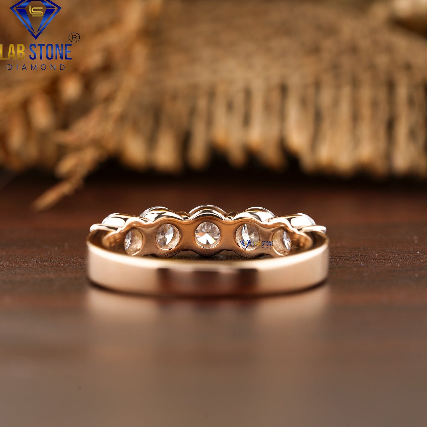 1.25 TDW Round Cut Diamond Half Eternity Band