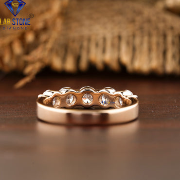 1.25 TDW Round Cut Diamond Half Eternity Band